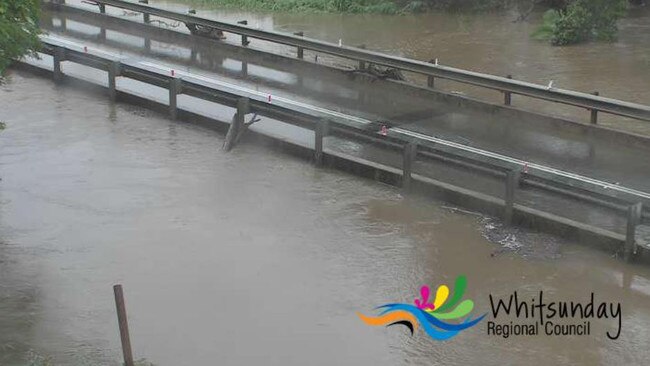 Crofton Creek Bridge at 11.30am on January 9, 2021. Photo: Whitsunday Regional Council