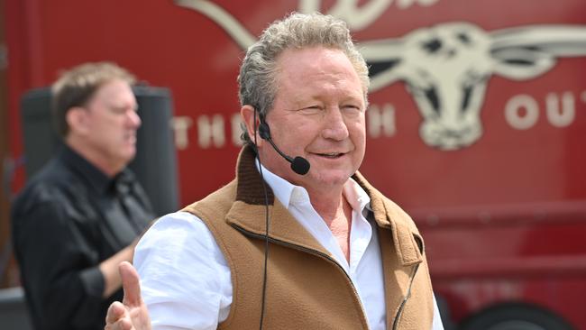 Andrew Forrest is taking a leaf out of another well-known billionaire playbook, booking ads across metro papers slamming rival bidder JBS. Picture: Keryn Stevens