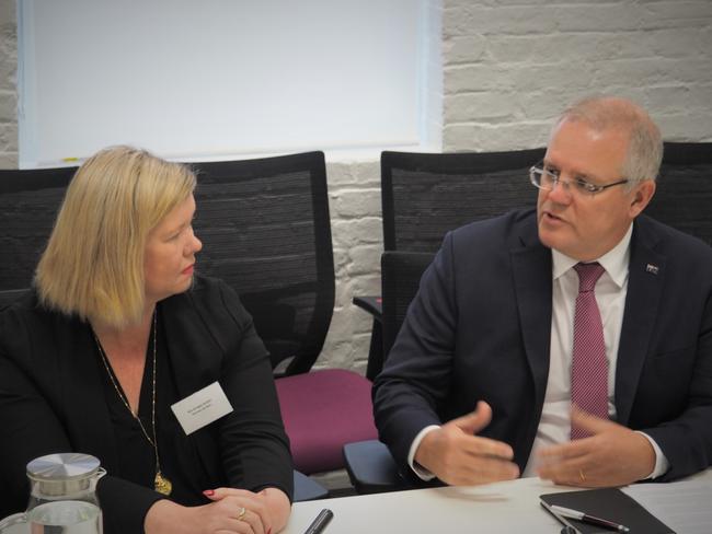 Member for Bass Bridget Archer and Prime Minister Scott Morrison. Picture: CHRISTOPHER TESTA