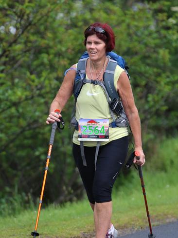 Jo Cordell-Cooper competing in the walk event. Point to Pinnacle run and walk from Wrestpoint Casino to the top of Mount Wellington.