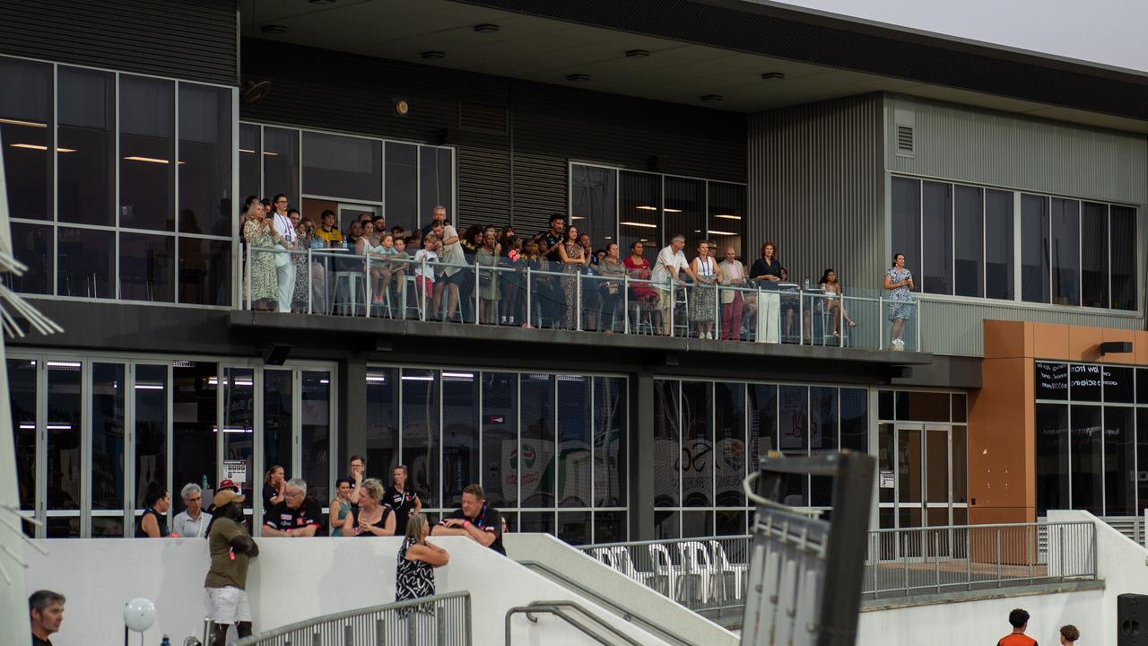 Fans gathered for the AFLW Dreamtime game between Richmond and Essendon in Darwin. Picture: Pema Tamang Pakhrin