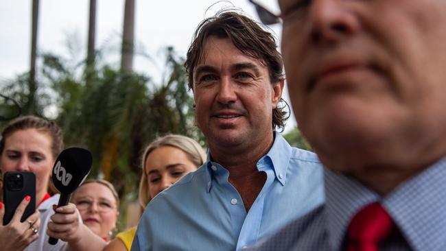 Matt Wright outside the Darwin Local Court in December where he was committed to stand trial on a single charge. Picture: Pema Tamang Pakhrin