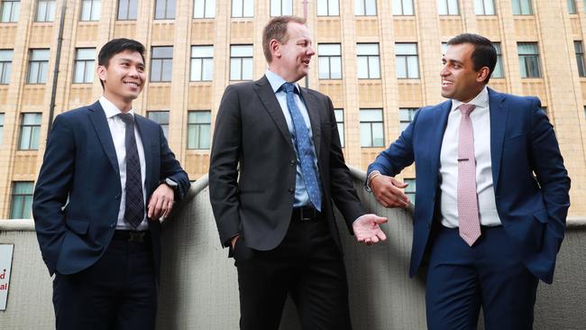 The management team at ETF Securities, from left: Cliff Man, Evan Metcalf and Kanish Chugh. Picture: John Feder