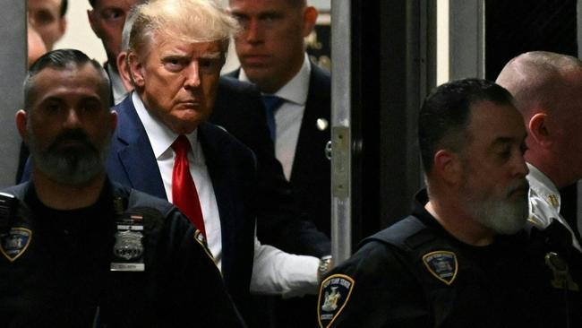 Mr Trump on his way to the courtroom on Tuesday. Picture: Ed Jones/AFP