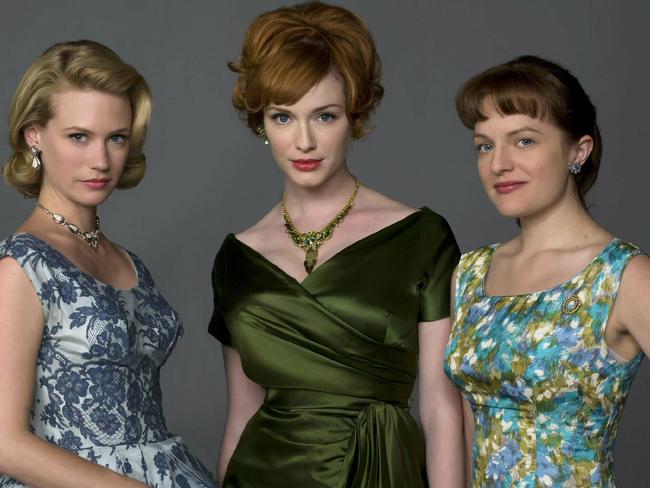 17/12/2008 LIBRARY: (L-R) January Jones, Christina Hendricks and Elizabeth Moss from tv series 'Mad Men' (2008).