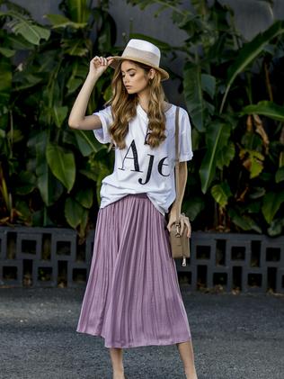 Pleated midi skirt david cheap jones