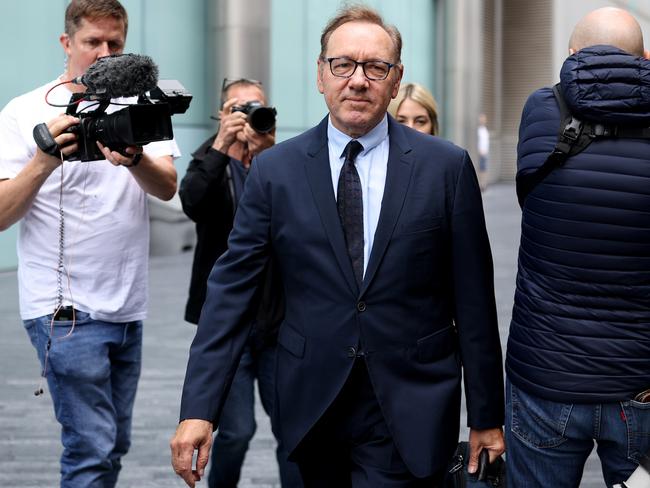 Kevin Spacey arrives for his sexual assault trial at Southwark Crown Court in London. Picture: Dan Kitwood/Getty Images