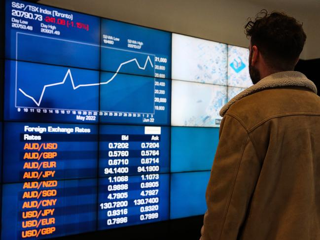 SYDNEY, AUSTRALIA - NEWSWIRE PHOTOS June 06 2022:  A general view of the digital boards at the ASX in Sydney. Picture NCA Newswire/ Gaye Gerard.