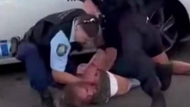 Paris Lincoln was arrested in dramatic scenes at a Rockdale service station. Picture: 7NEWS