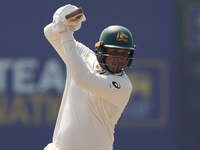 GALLE, SRI LANKA - FEBRUARY 09: Usman Khawaja of Australia during day four of the Second Test match in the series between Sri Lanka and Australia at Galle International Stadium on February 09, 2025 in Galle, Sri Lanka. (Photo by Robert Cianflone/Getty Images)