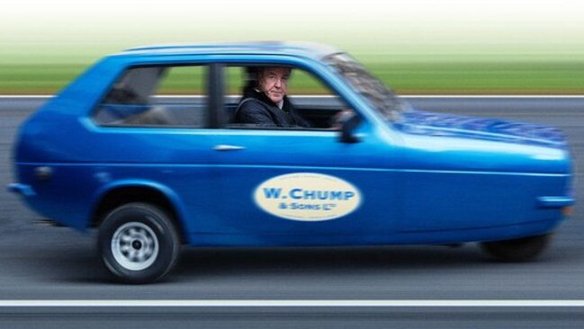 Jeremy Clarkson in his Reliant Robin