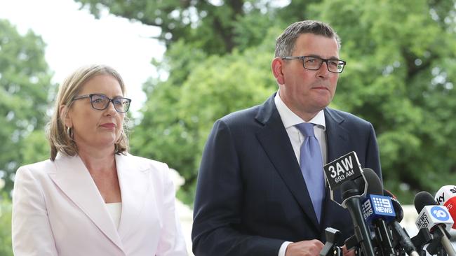 Former Victorian premier Daniel Andrews and then deputy Premier Jacinta Allan in 2022. Picture: NCA NewsWire / David Crosling