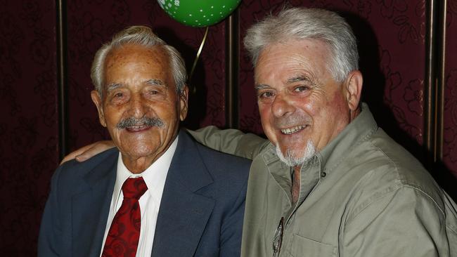 Pedro with one of his sons, Julio, who came from his home in Canada for the special birthday. Picture: John Appleyard