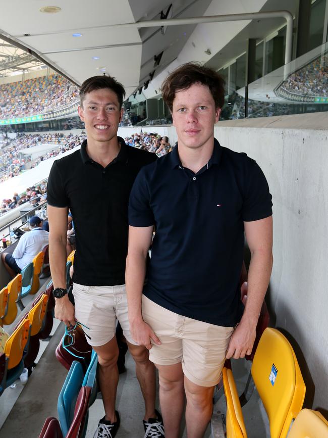 Daniel McConnell and Mitchell Pumpa. Picture: AAP/Richard Waugh