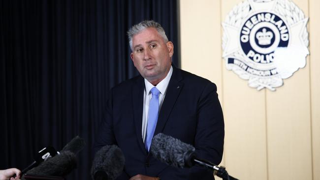 Detective Acting Superintendent Mick Searle dismissed suggestions Mr Byrnes’ arrest was forced by mounting public pressure. Picture: Brendan Radke