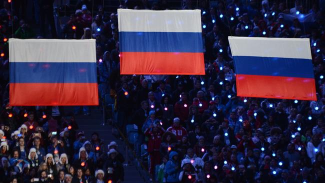 Russia’s flags at the 2014 Sochi Winter Olympics. Picture: Kirill Kudryavtsev/AFP