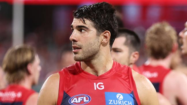 SYDNEY, AUSTRALIA - MARCH 07:  Christian Petracca of the Demons and team mates look dejected after the Opening Round AFL match between Sydney Swans and Melbourne Demons at SCG, on March 07, 2024, in Sydney, Australia. (Photo by Matt King/AFL Photos/Getty Images)