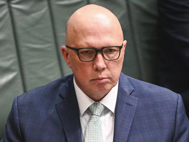 CANBERRA, AUSTRALIA, NewsWire Photos. OCTOBER 16, 2023: Leader of the Opposition Peter Dutton in the House of Representatives at Parliament House in Canberra. Picture: NCA NewsWire / Martin Ollman