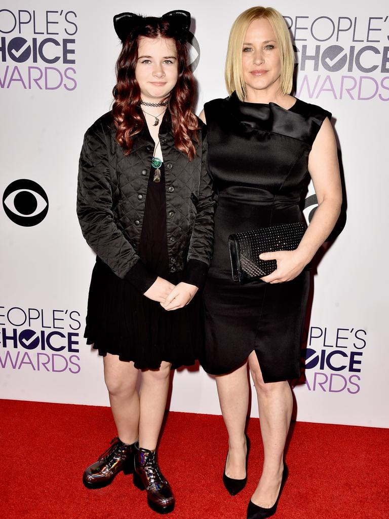 Patricia Arquette and daughter Harlow Olivia Calliope Jane attend The 41st Annual People’s Choice Awards. Picture; Getty