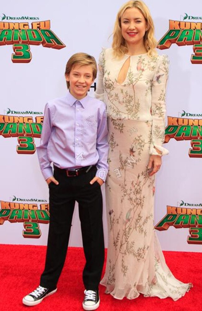 Kate Hudson with eldest son Ryder at the Kung Fu Panda 3 premiere in LA.