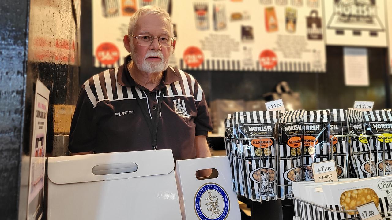 Lindt Showbag operator Bob King who sells the Ekka’s most expensive showbag.