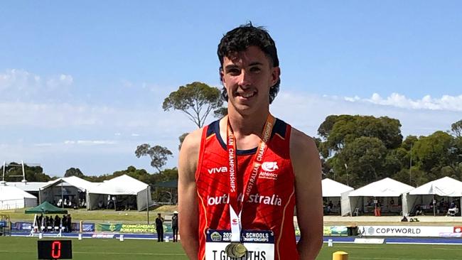 Thomas Griffiths had a dominant championships, becoming Rostrevor's fastest sprinter over 100m in its history. Picture: Rostrevor College