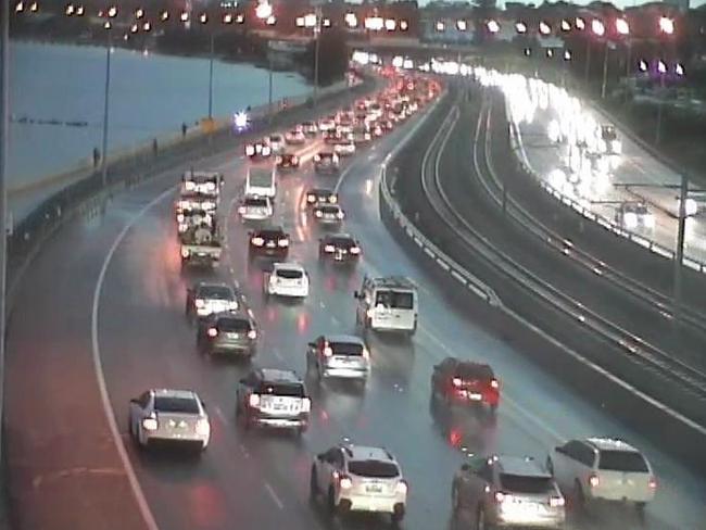 Wet on the roads: Heavy rain overnight made Perth's roads a bit treacherous. Picture: Main Roads Traffic Cam