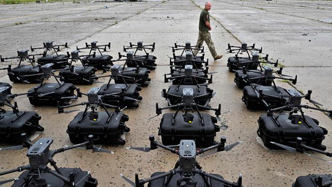 DJI Matrice 300 drones in use by the Ukrainian army. Picture: AFP