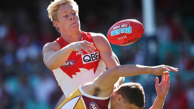 Isaac Heeney in action during Sydney’s win over Brisbane. Picture: Phil Hillyard