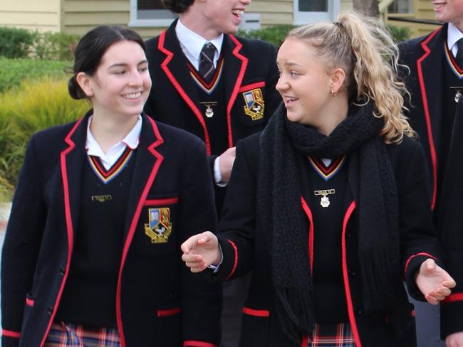 Ballarat Clarendon College vice captains Adele Grodzki and Alyssia Jenkins.