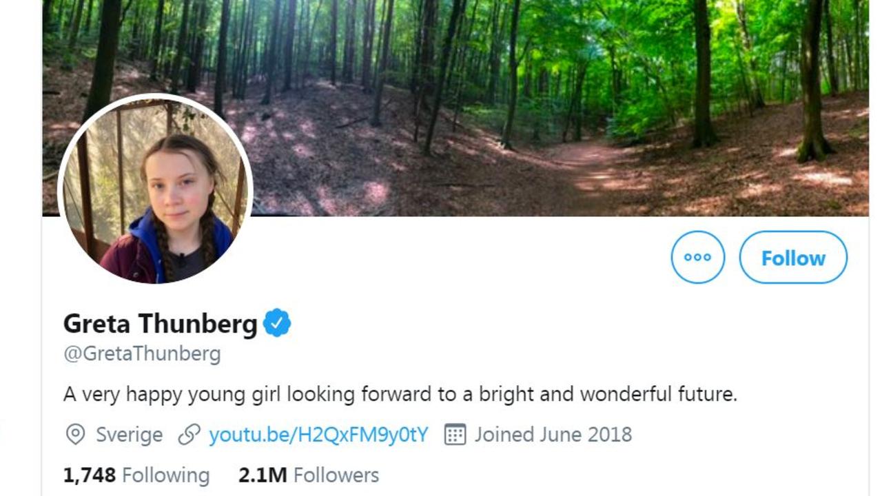 Climate change activist Greta Thunberg's Twitter.