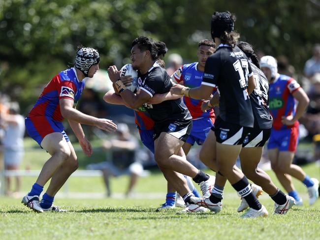 Malcolm Mailo charges at the line. Picture: Michael Gorton