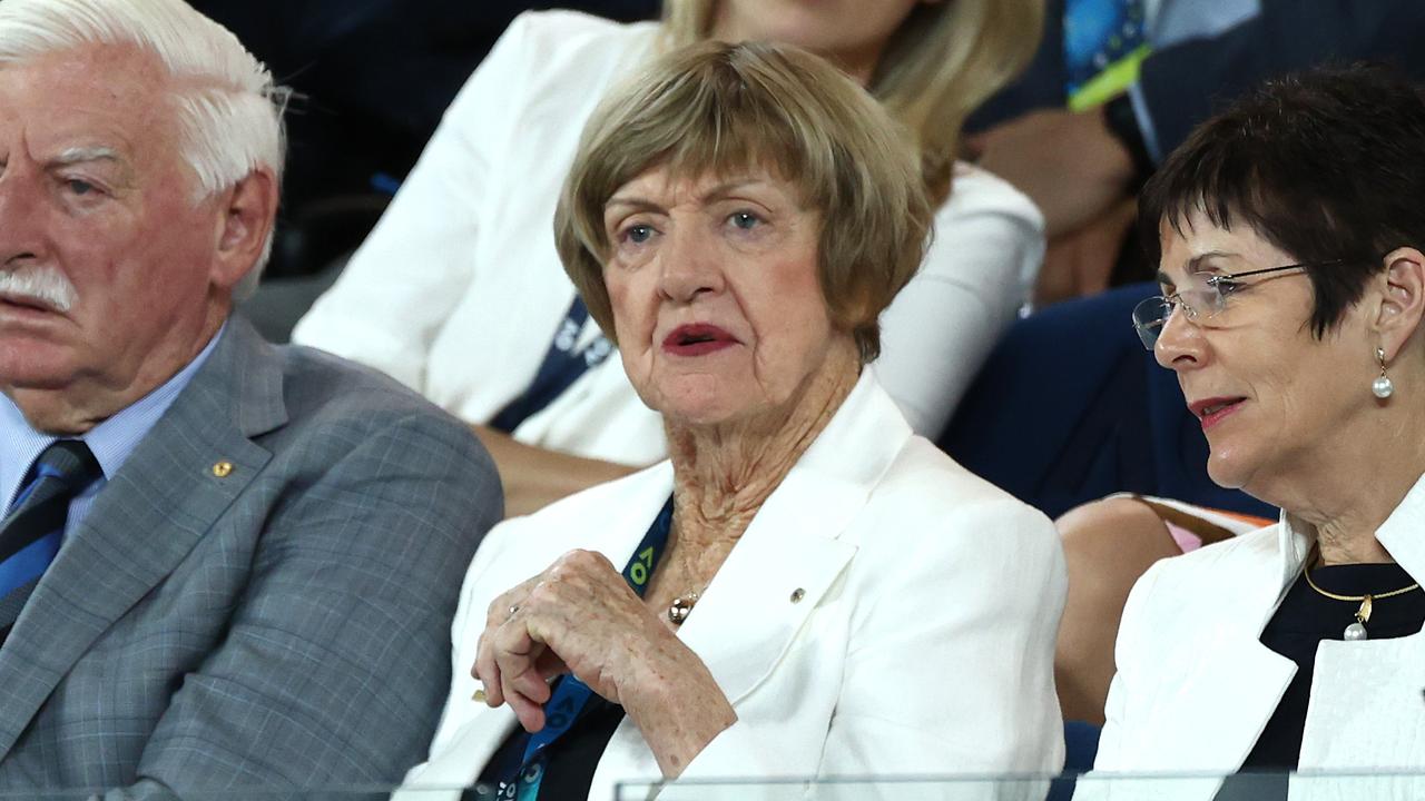 Margaret Court watches the Women's Singles Final at the 2020 Aussie Open.