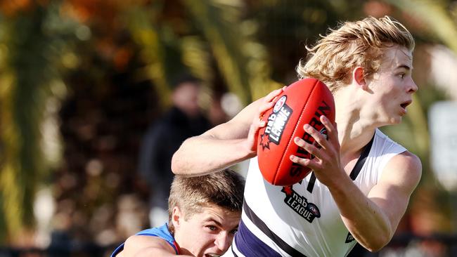 Jackson Archer, son of North Melbourne great Glenn in action . Pic: Michael Klein