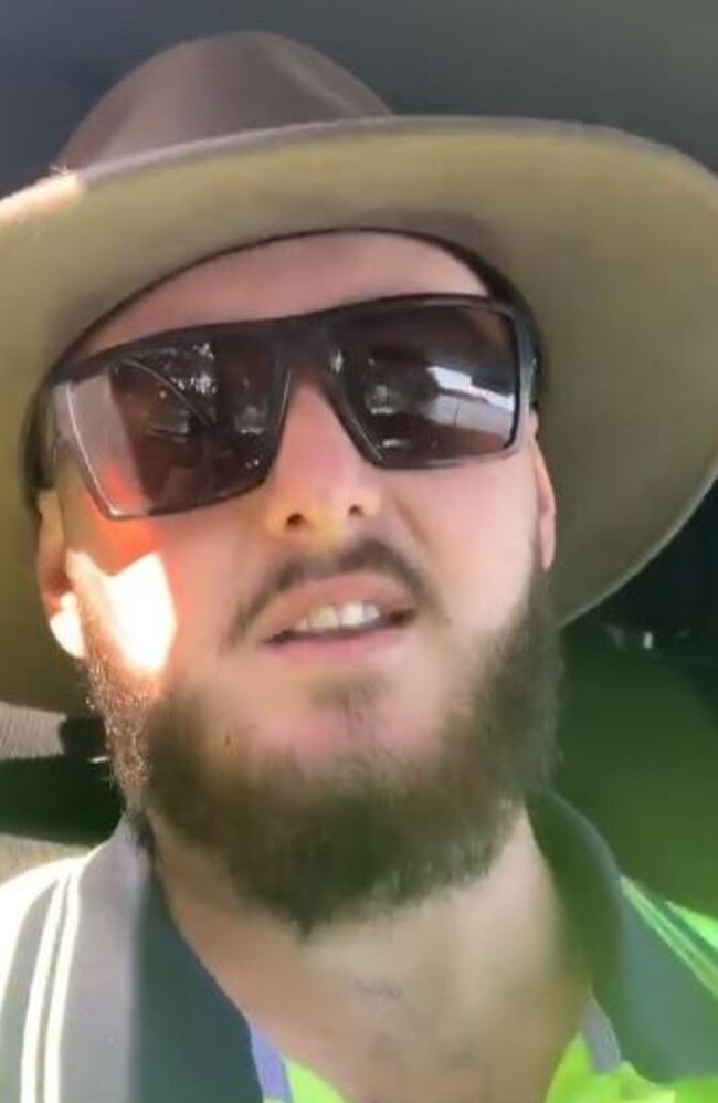 Jack Nile, 23, recorded a short clip to let Aussies know that if they’re facing a rough patch, his door is always open for a chat. Picture: Facebook/Elite Lawn & Garden Care