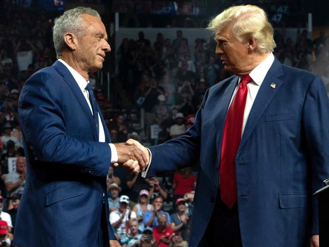 Robert F. Kennedy Jr. and Donald Trump during a campaign rally last year. Picture: Rebecca Noble (Getty Images/AFP)