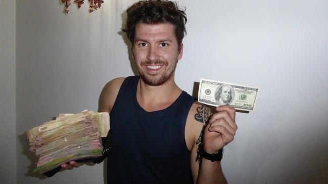 Traveller Will Hatton had bundles of cash in Venezuela. Picture: Will Hatton