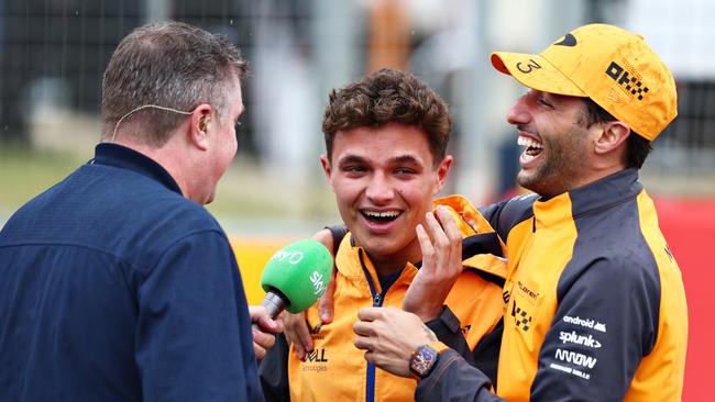 McLaren teammates Lando Norris and Daniel Ricciardo. Picture: Getty Images