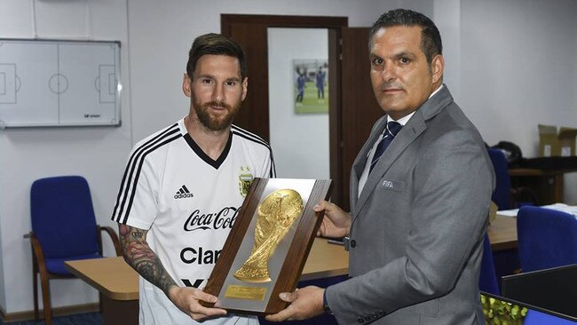 New FIFA 2022 World Cup Qatar competition and events manager Gary Moretti with Argentine and Barcelona superstar Lionel Messi at least year's FIFA World Cup in Russia.