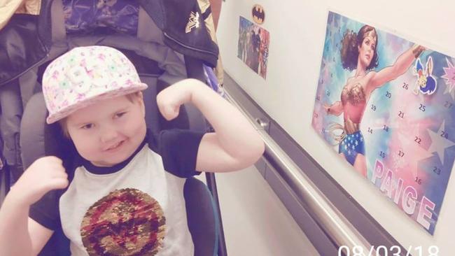 Paige Skarratts is all muscles after completing a six-week course of radiation.