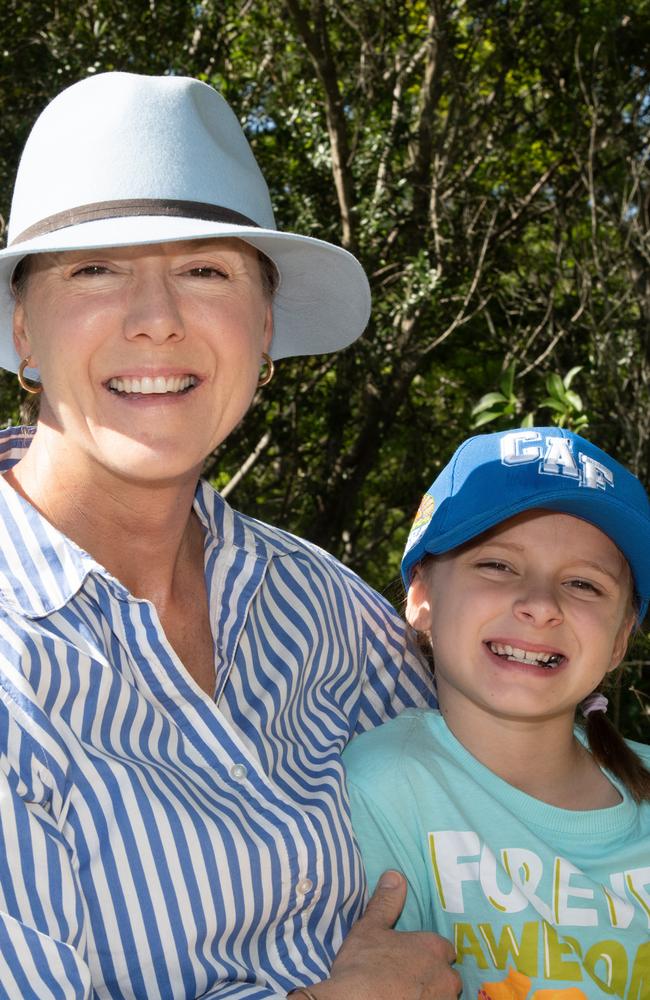 Rachel Qualischefski and her daughter Sophia are ready to cheer on son and brother Billy in the Downlands under-16 team. Picture: Bev Lacey