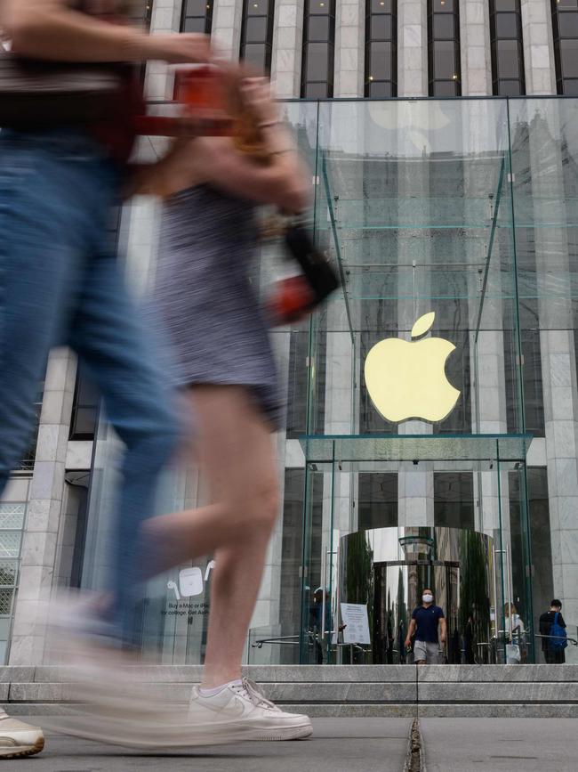 An Apple retail storein New York City. Apple in its March quarter saw its profit more than double on revenue that rose by more than half. Picture: AFP