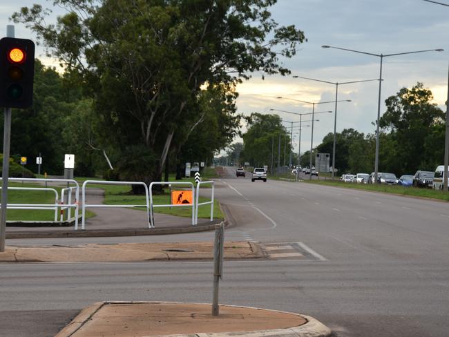 A pedestrian was struck dead by a car on Wednesday evening near the Berrimah Rd and Stuart Hwy intersection. Picture: Will Zwar