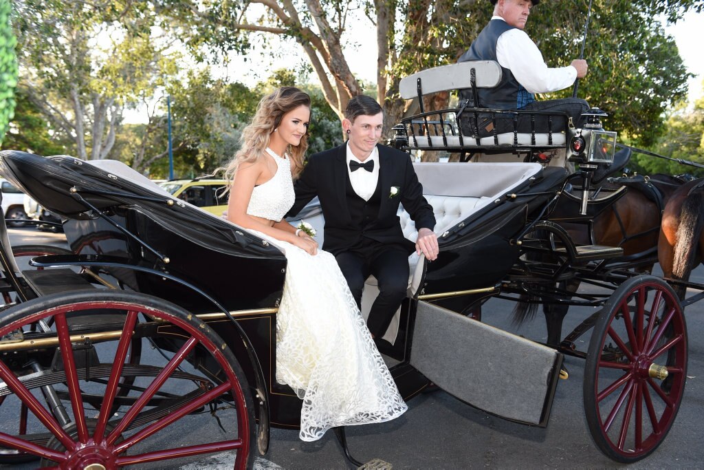 Hervey Bay High formal at the Waterfront - Katelyn West and Craig Bell. Picture: Alistair Brightman