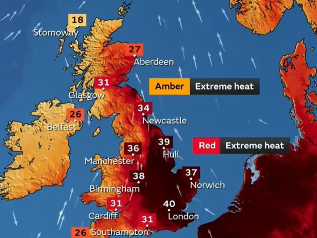 It's rather hot in the UK. Picture: Met Office