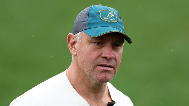 SAINT-ETIENNE, FRANCE - SEPTEMBER 13: Assistant coach Jason Ryles looks on during a Wallabies training session ahead of the Rugby World Cup France 2023, at Stade Roger Baudras on September 13, 2023 in Saint-Etienne, France. (Photo by Chris Hyde/Getty Images)