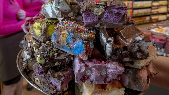 Some of the unique rocky road flavours at the Yarra Valley Chocolaterie. Picture: Luis Ascui