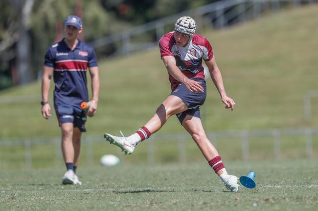 Finn Mackay. Action from the Queensland Reds and New South Wales Waratahs academy bout. Picture: Stephen Archer.