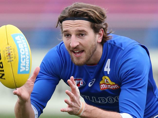 Western Bulldog's training at the Whitten Oval . Marcus Bontempelli during the warm up   .  Pic: Michael Klein