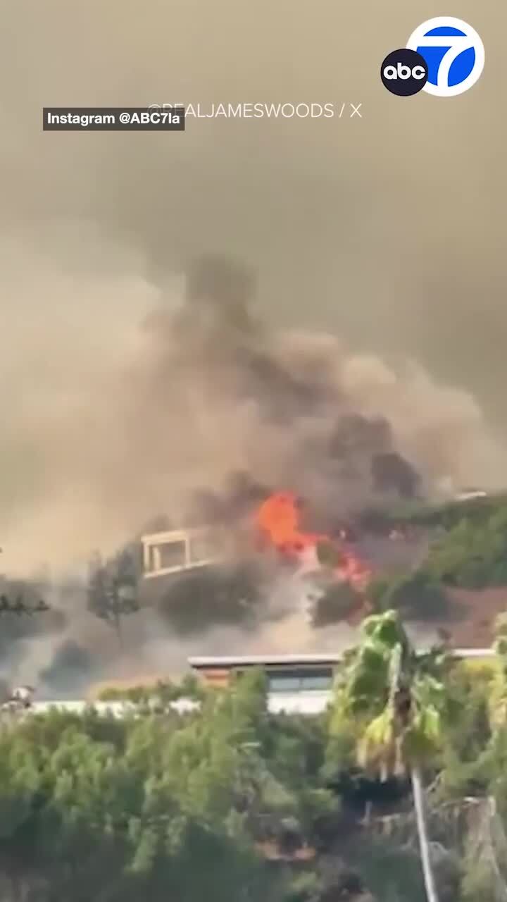 US actor James Woods shares horror video of the fast-moving wildfire in the Los Angeles hillsides